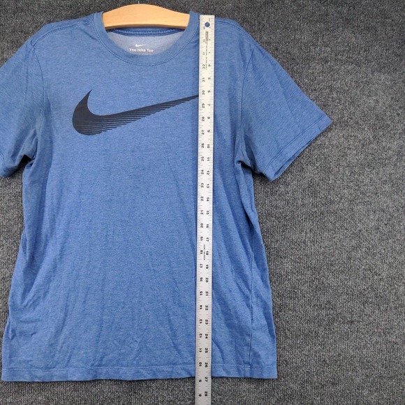 The Nike Tee Men's Dri-Fit Big Swoosh Activewear Top Blue Medium Short Sleeve - Picture 13 of 15